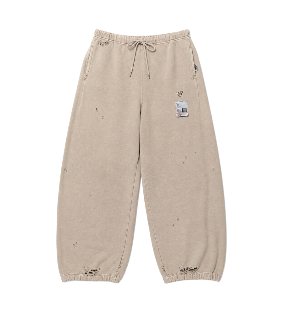 Maison Mihara Sun Faded Sweat Pants in Beige