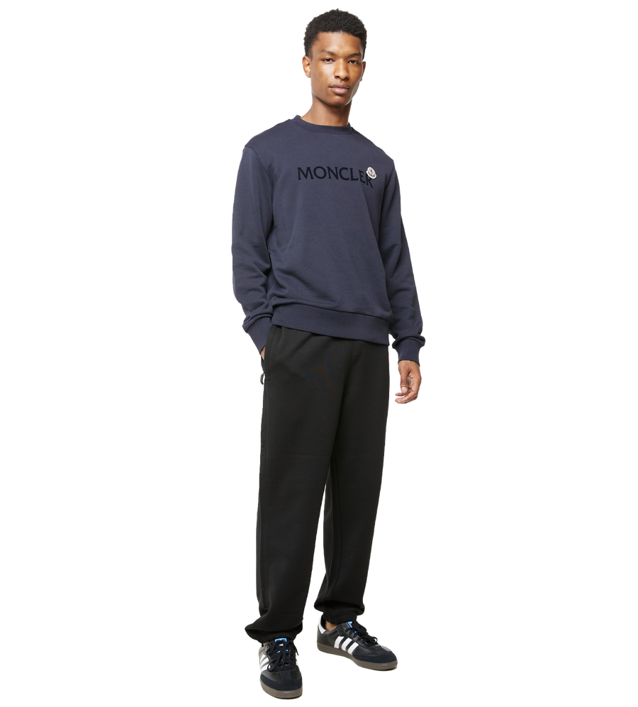 Flocked-logo Sweatshirt Navy