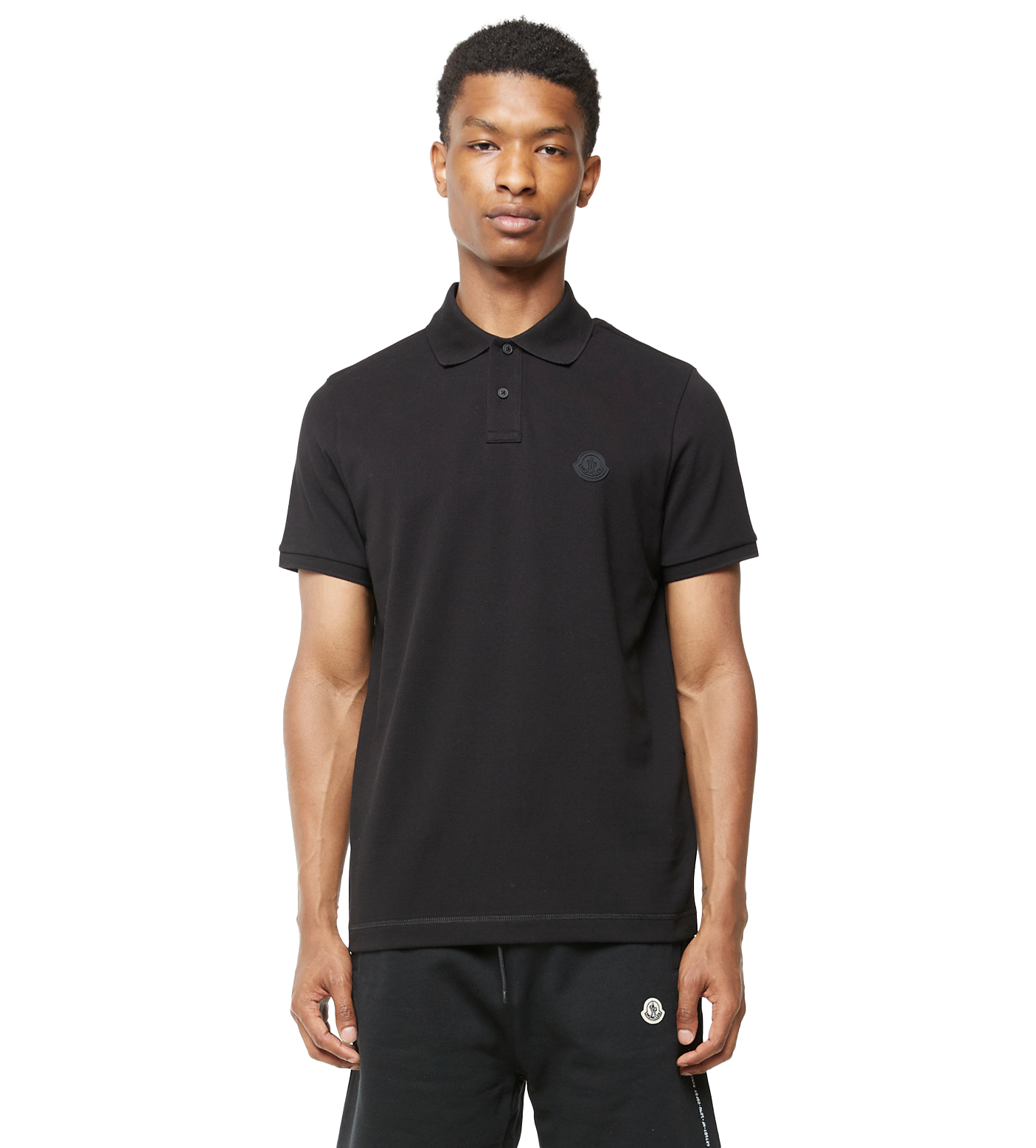 Logo Patch Polo Shirt Black