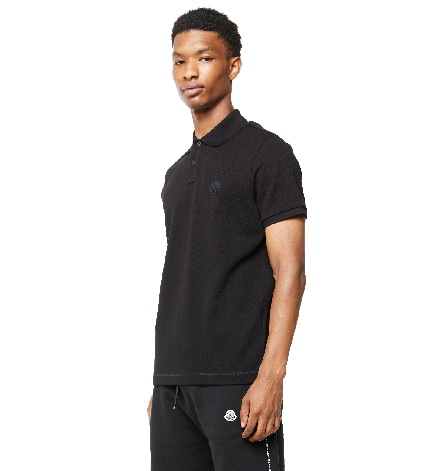 Logo Patch Polo Shirt Black