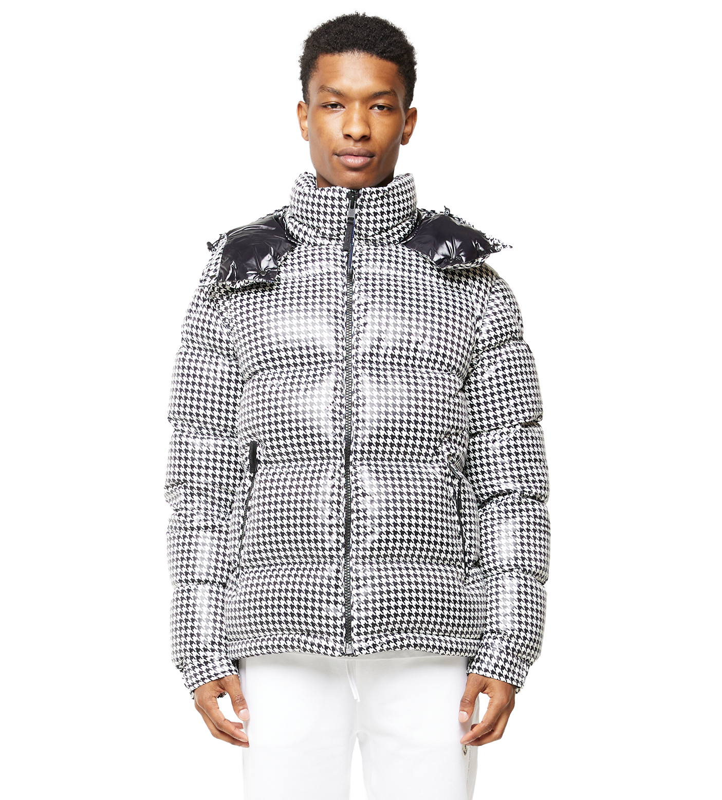 Socotrine Short Down Jacket Black & White