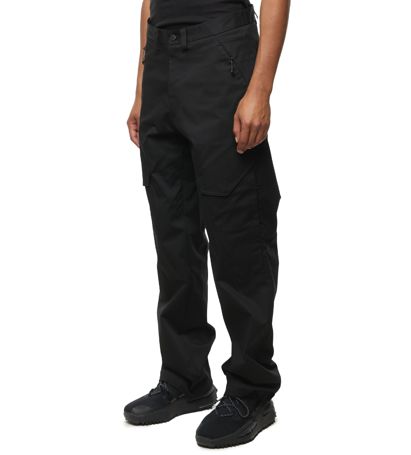 Gabardine Cargo Trousers Black