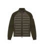 Wool Blend Padded Zip-Up Cardigan Dark Green