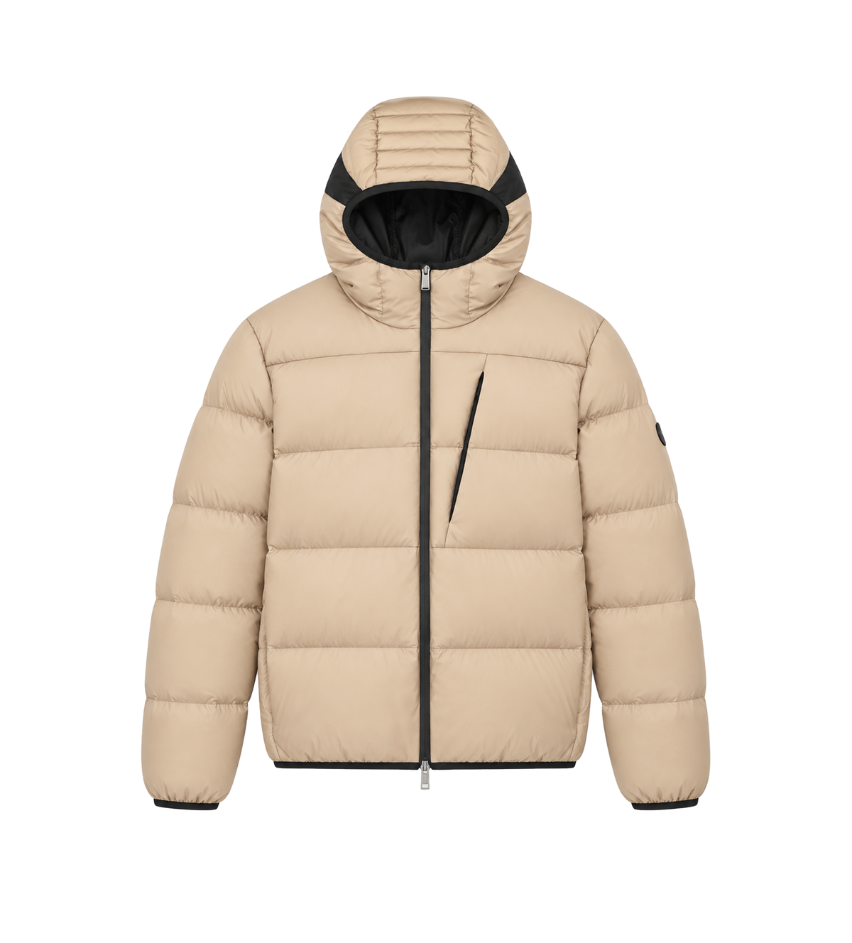 Poitevin Hooded Short Down Jacket Beige