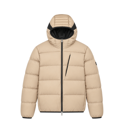 Poitevin Hooded Short Down Jacket Beige