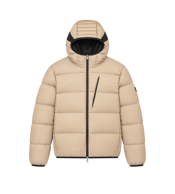Poitevin Hooded Short Down Jacket Beige