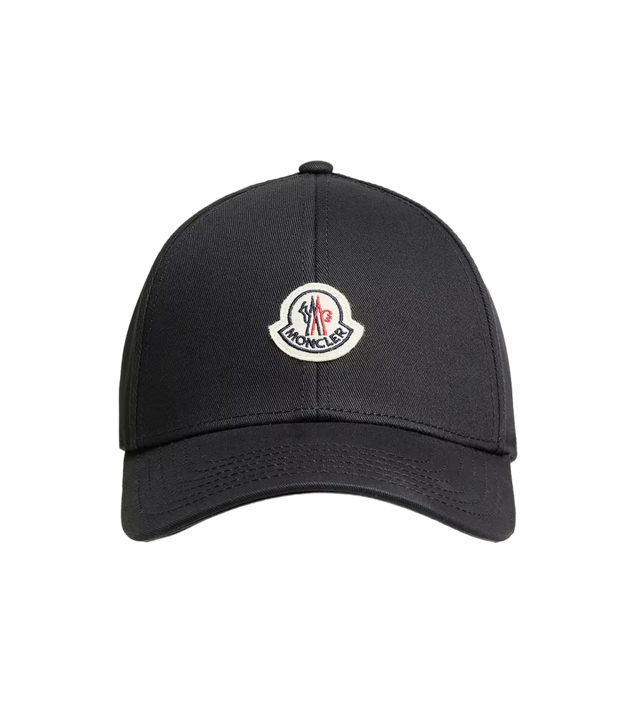 Cotton Gabardine Baseball Cap in Black
