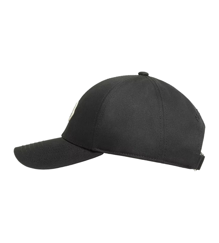 Cotton Gabardine Baseball Cap in Black
