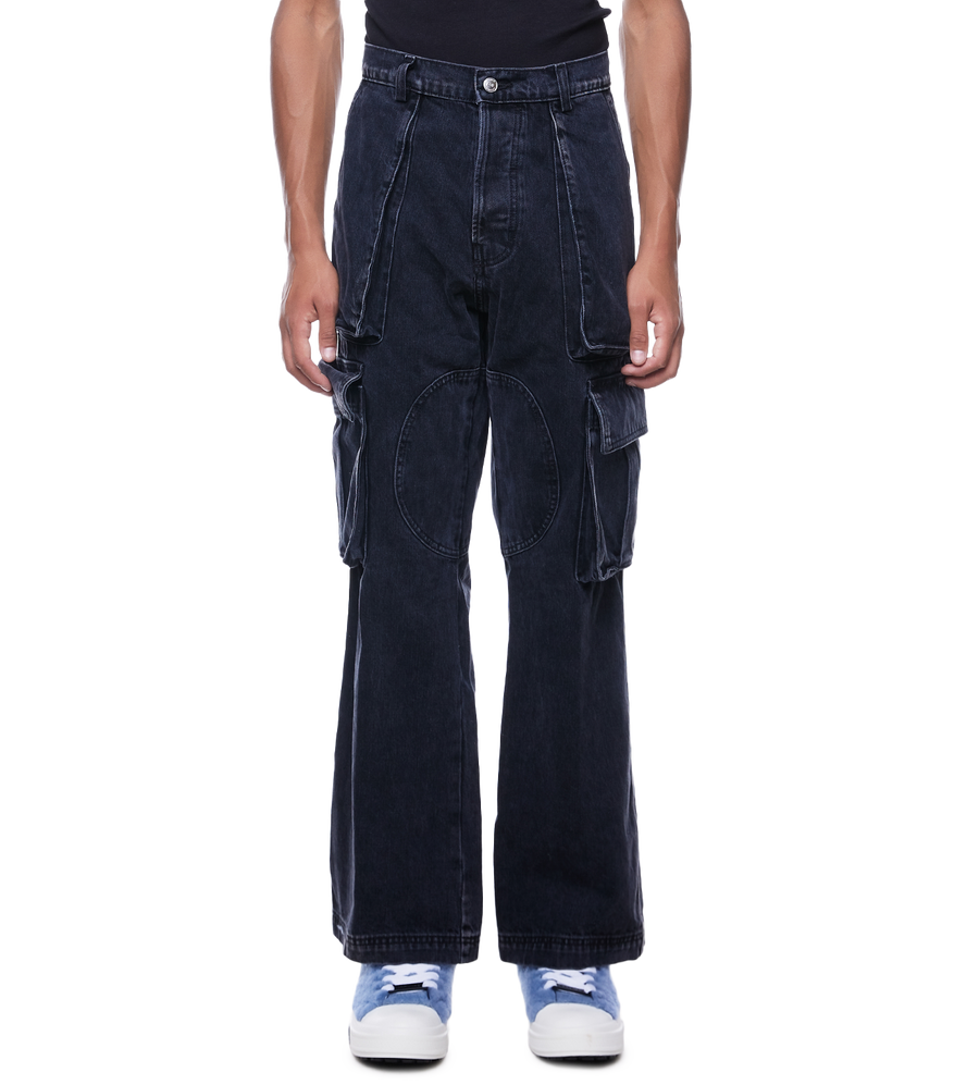 Mid-rise Cargo Jeans Charcoal Wash