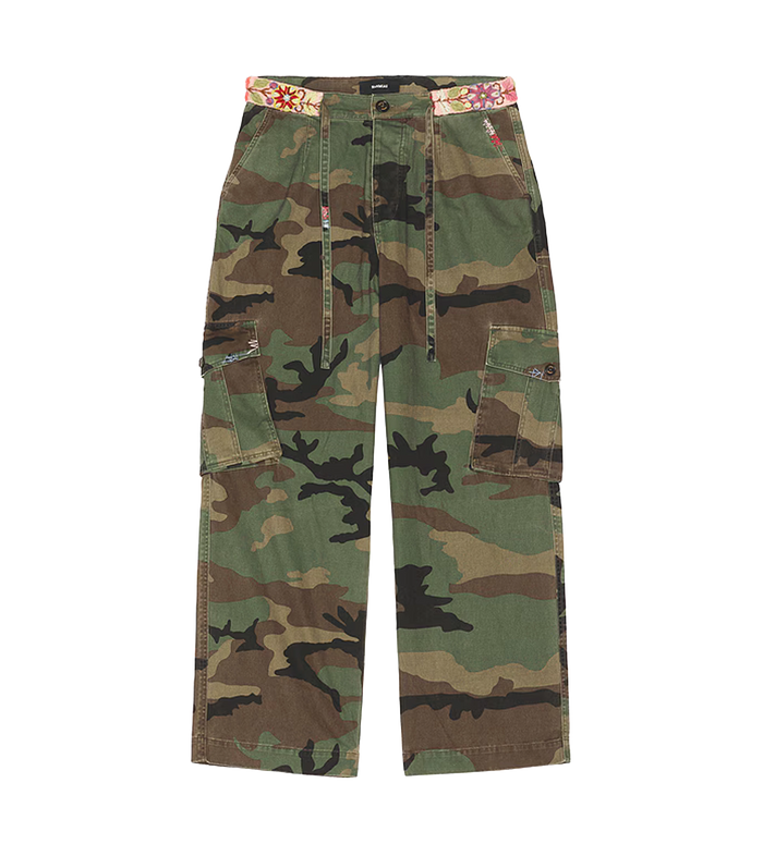 Camo Volume Cargo Pants Green