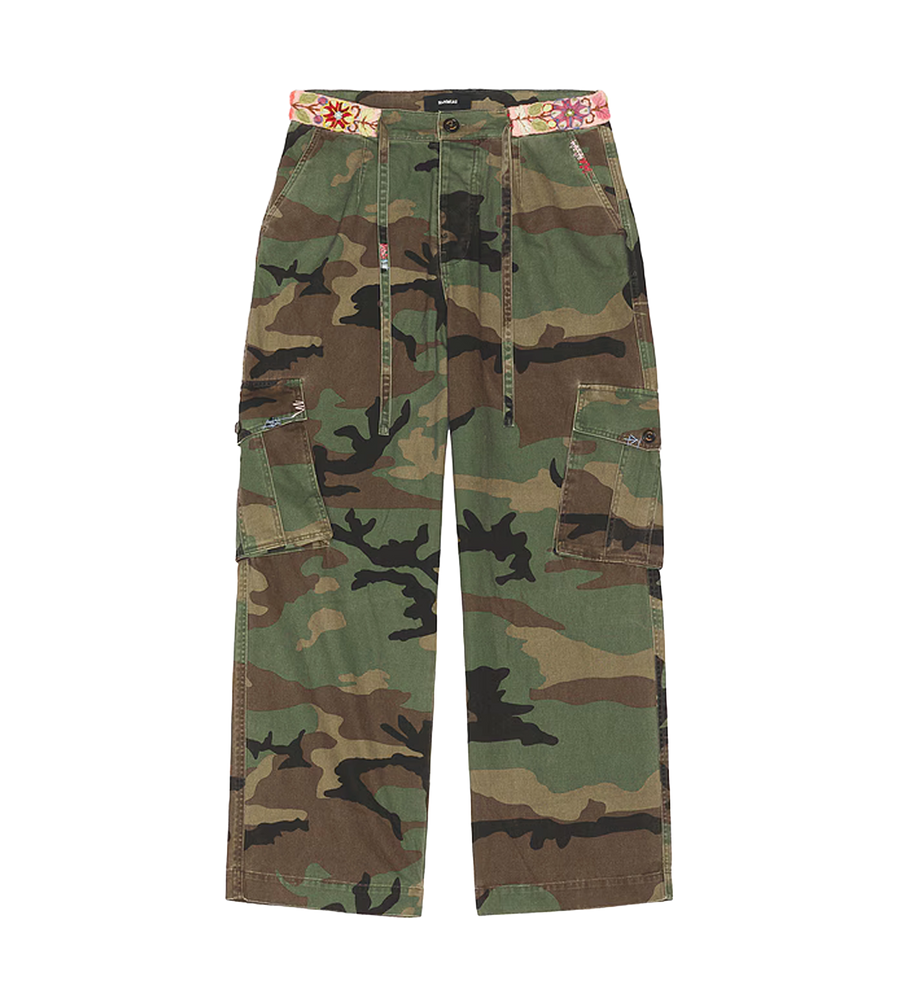 Camo Volume Cargo Pants Green