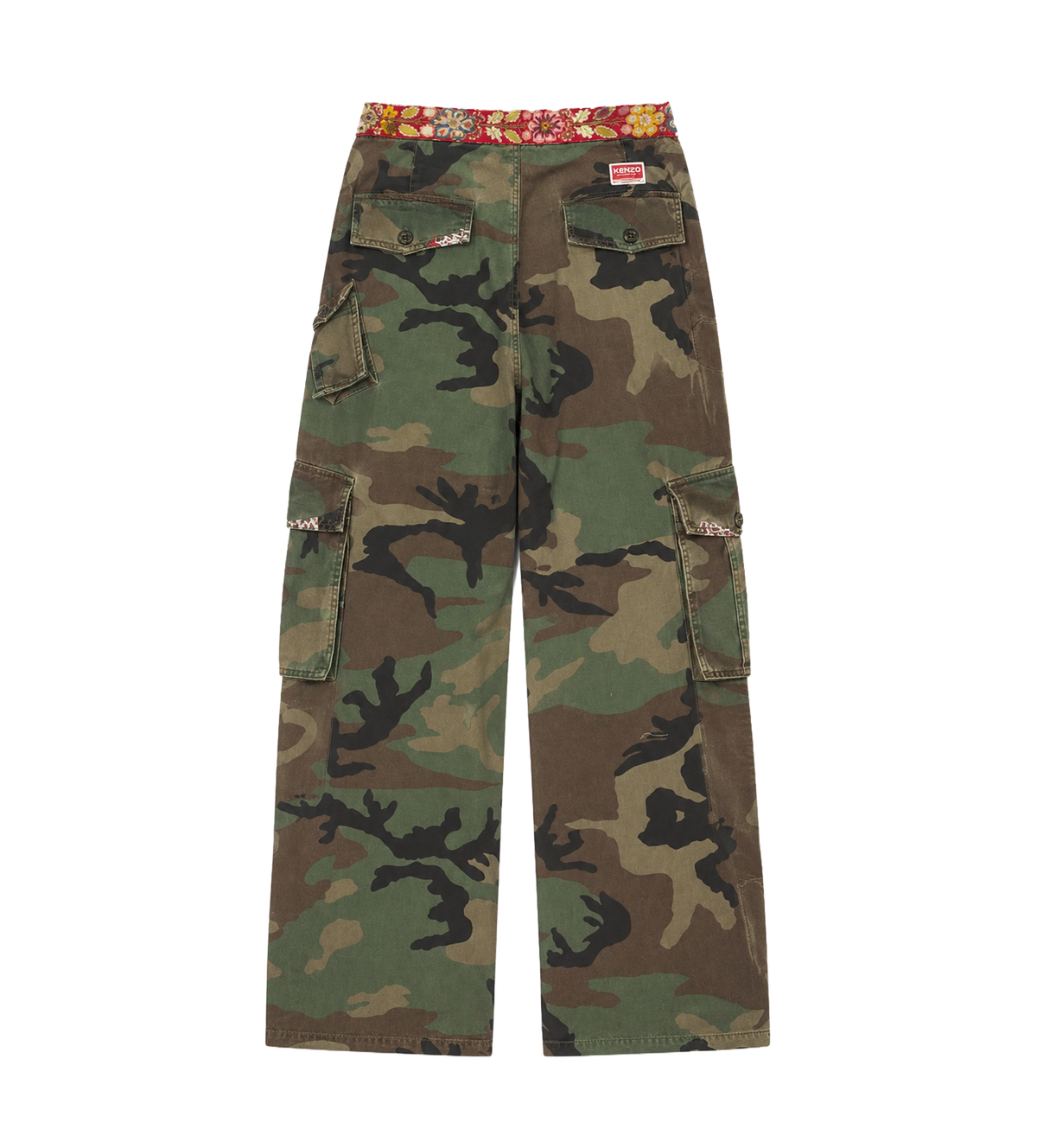 Camo Volume Cargo Pants Green