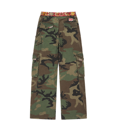 Camo Volume Cargo Pants Green