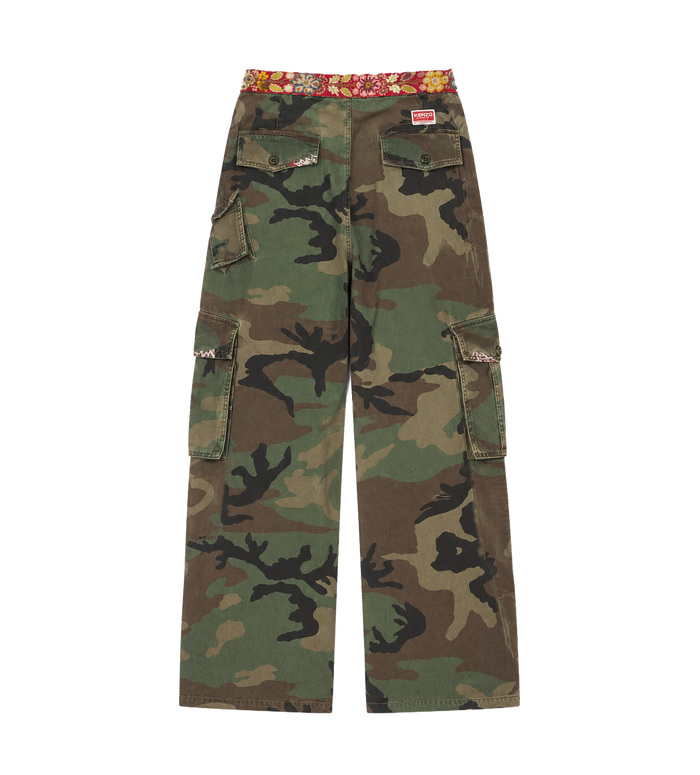 Camo Volume Cargo Pants Green