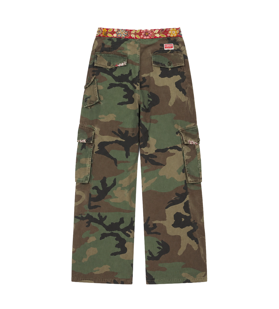 Camo Volume Cargo Pants Green