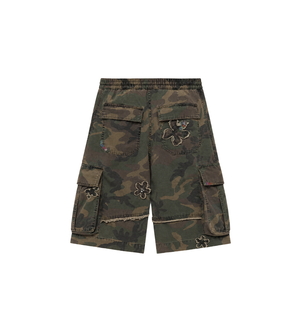 Floral Patch Crystal Camo Shorts Camo