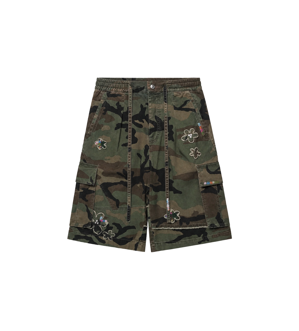 Floral Patch Crystal Camo Shorts Camo
