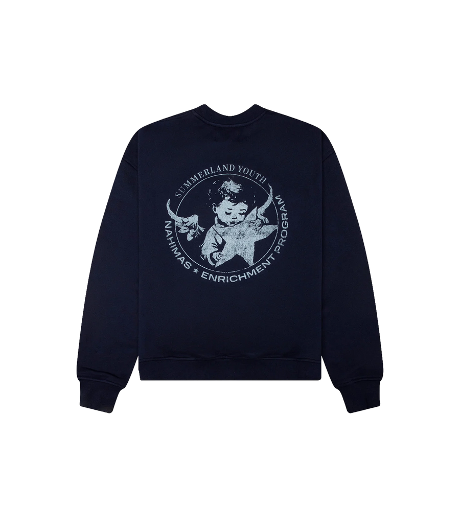 Youth Enrichment Crewneck Worn Navy