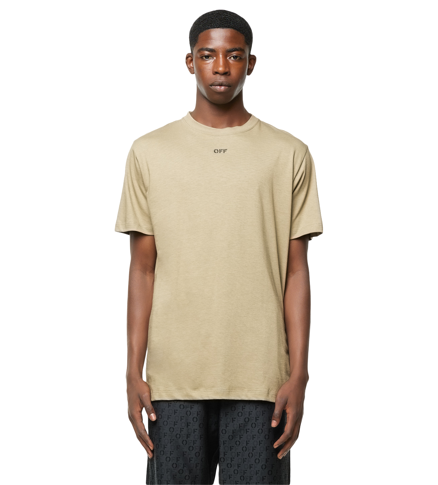 Off Stitch Slim Fit- T-shirt Beige
