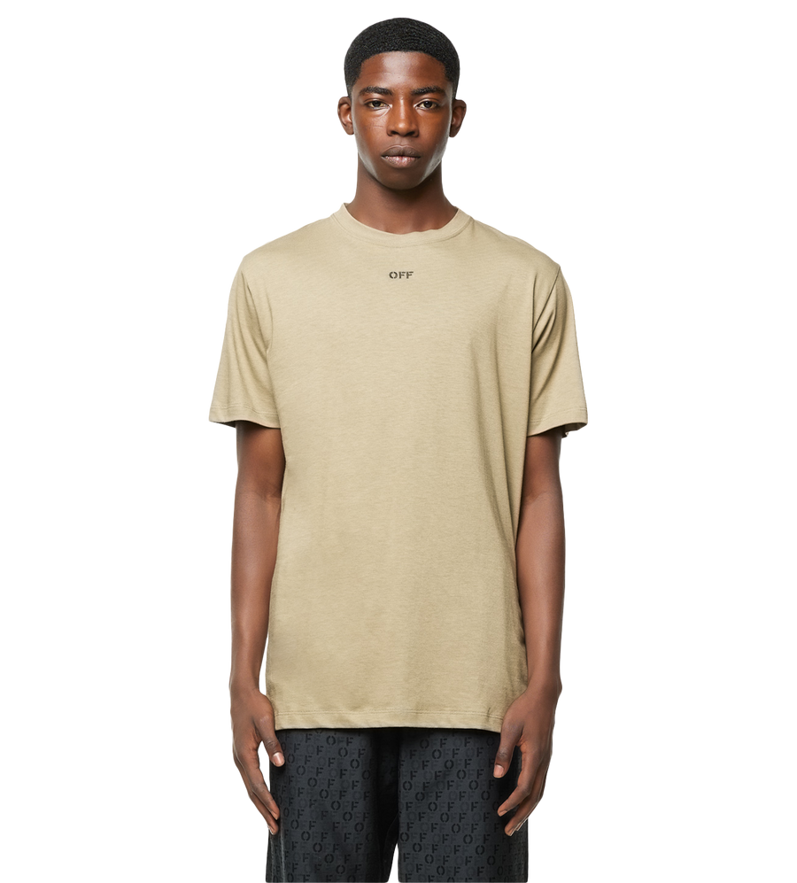 Off Stitch Slim Fit- T-shirt Beige