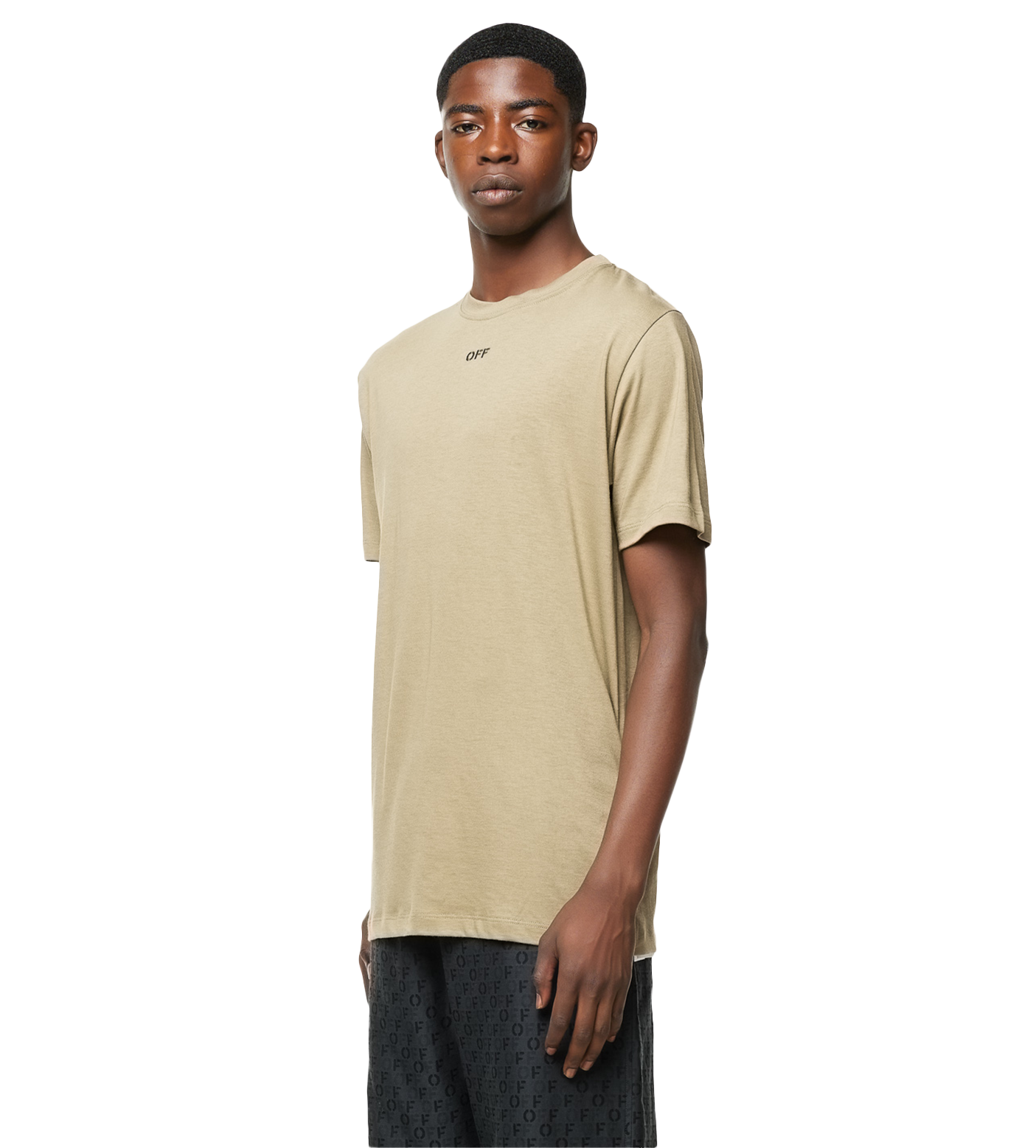 Off Stitch Slim Fit- T-shirt Beige
