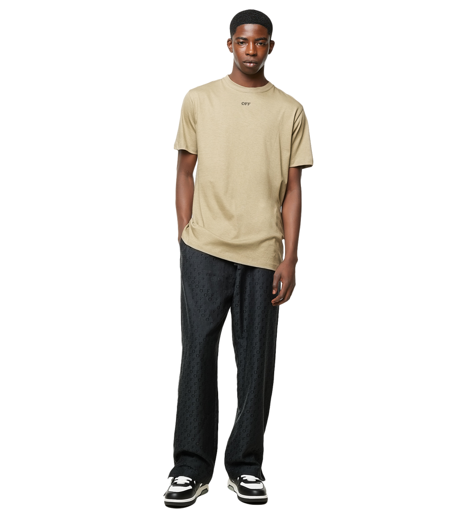 Off Stitch Slim Fit- T-shirt Beige