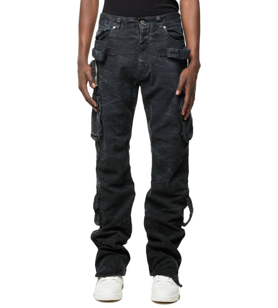 Cargo Cotton Trousers Black