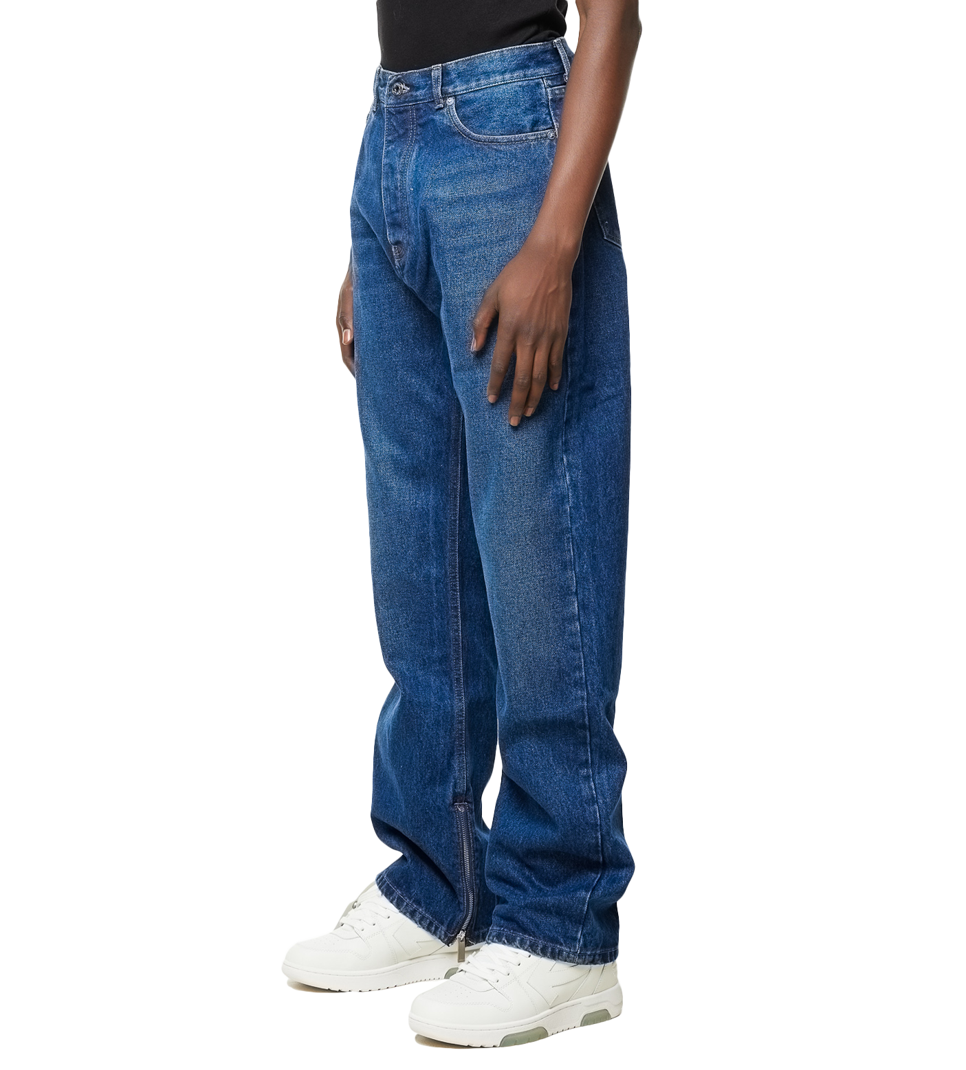 High-waist Straight-leg Jeans Medium Blue