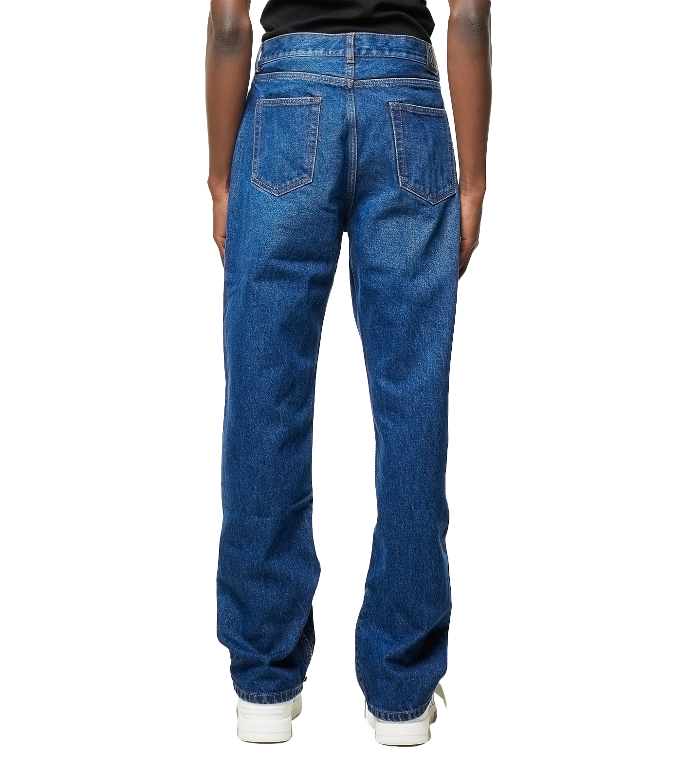 High-waist Straight-leg Jeans Medium Blue