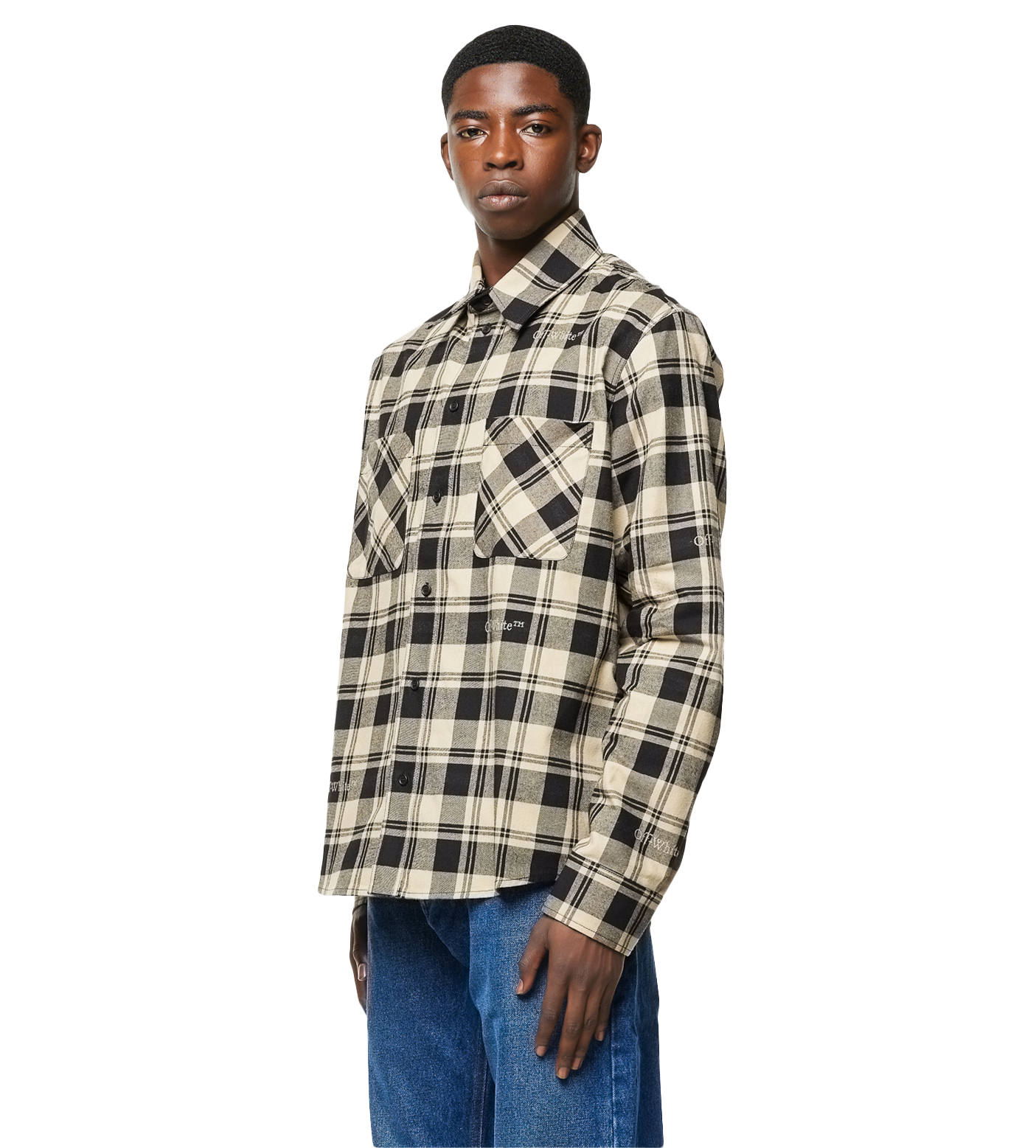 Check-pattern Flannel Shirt Beige
