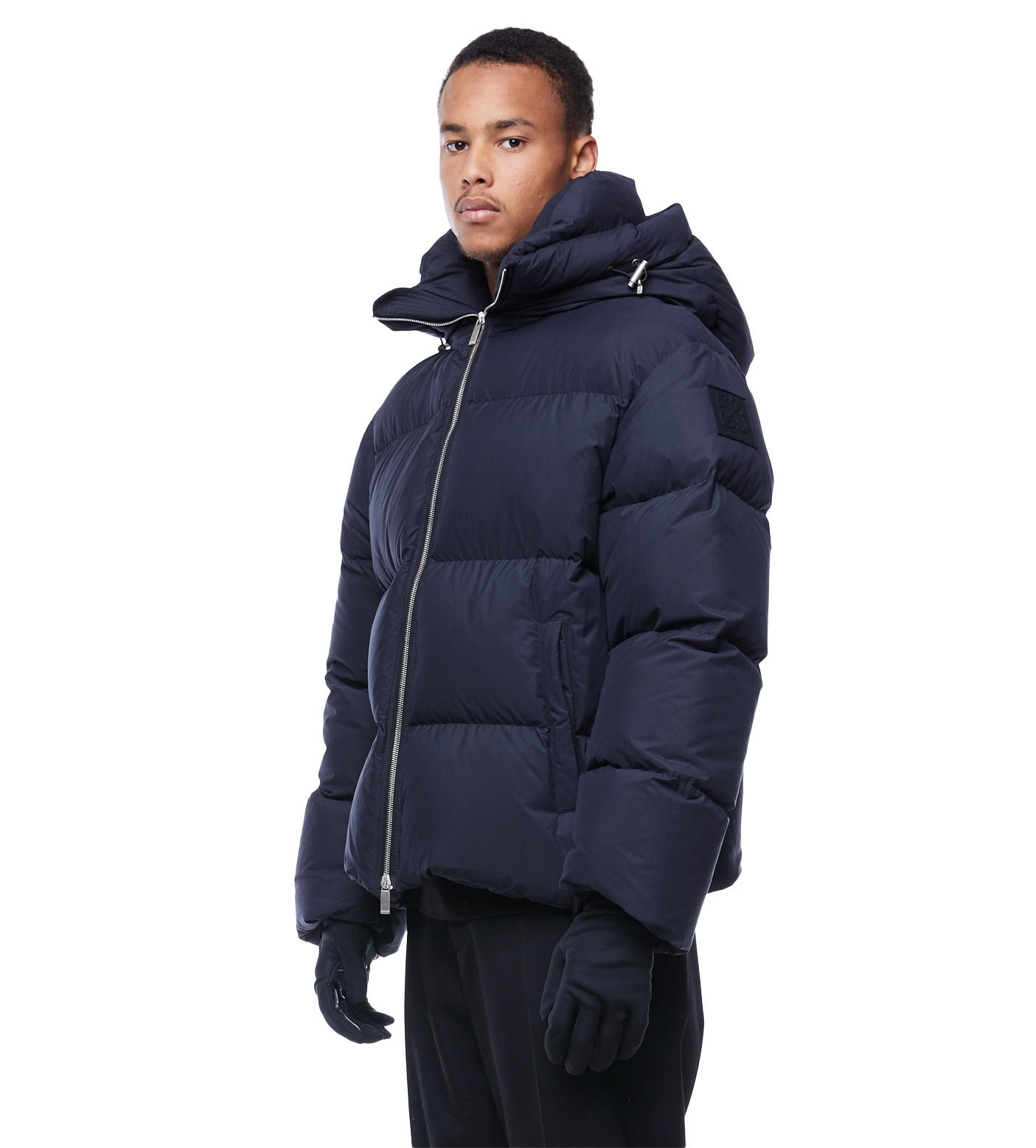 Zip-fastening Padded Jacket Black