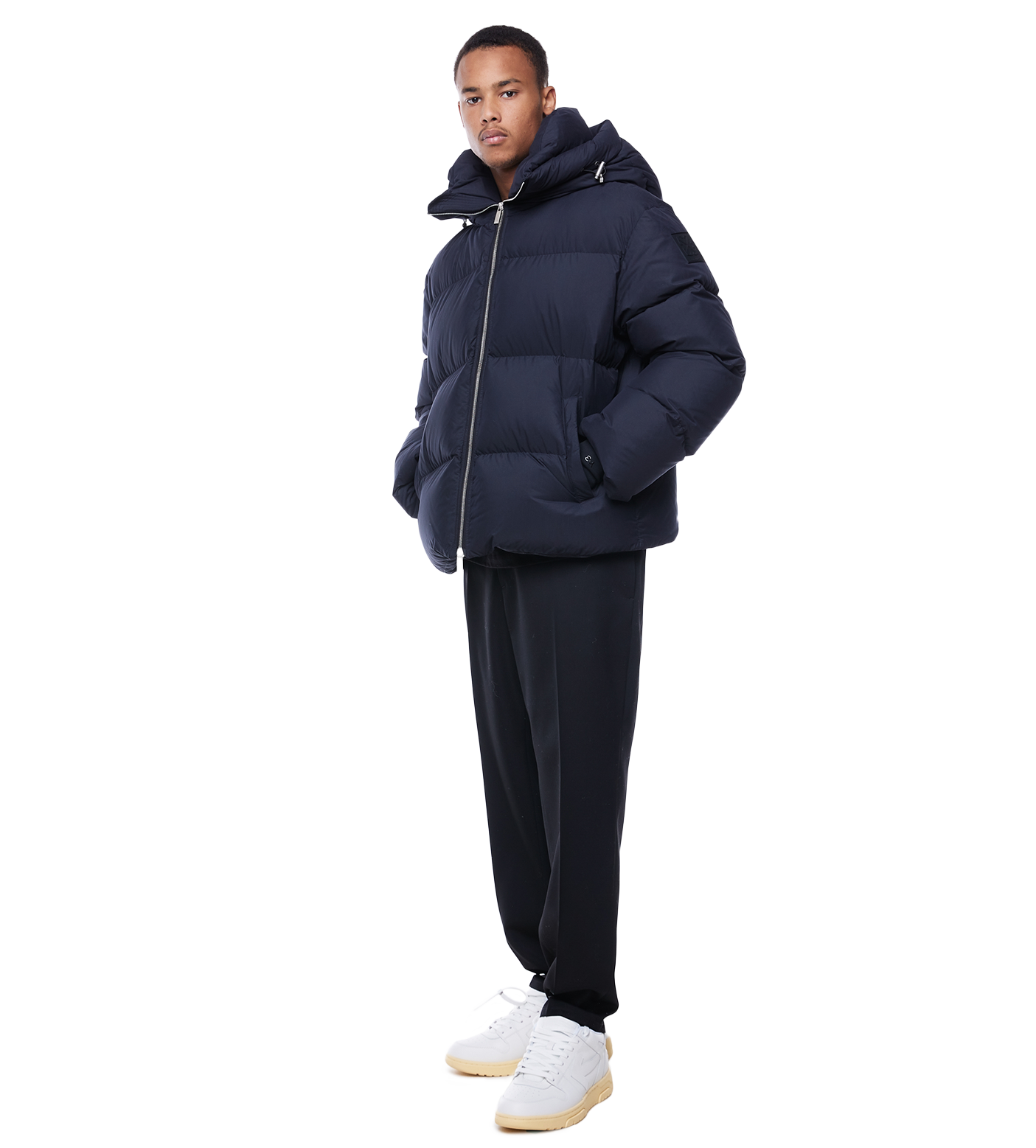 Zip-fastening Padded Jacket Black