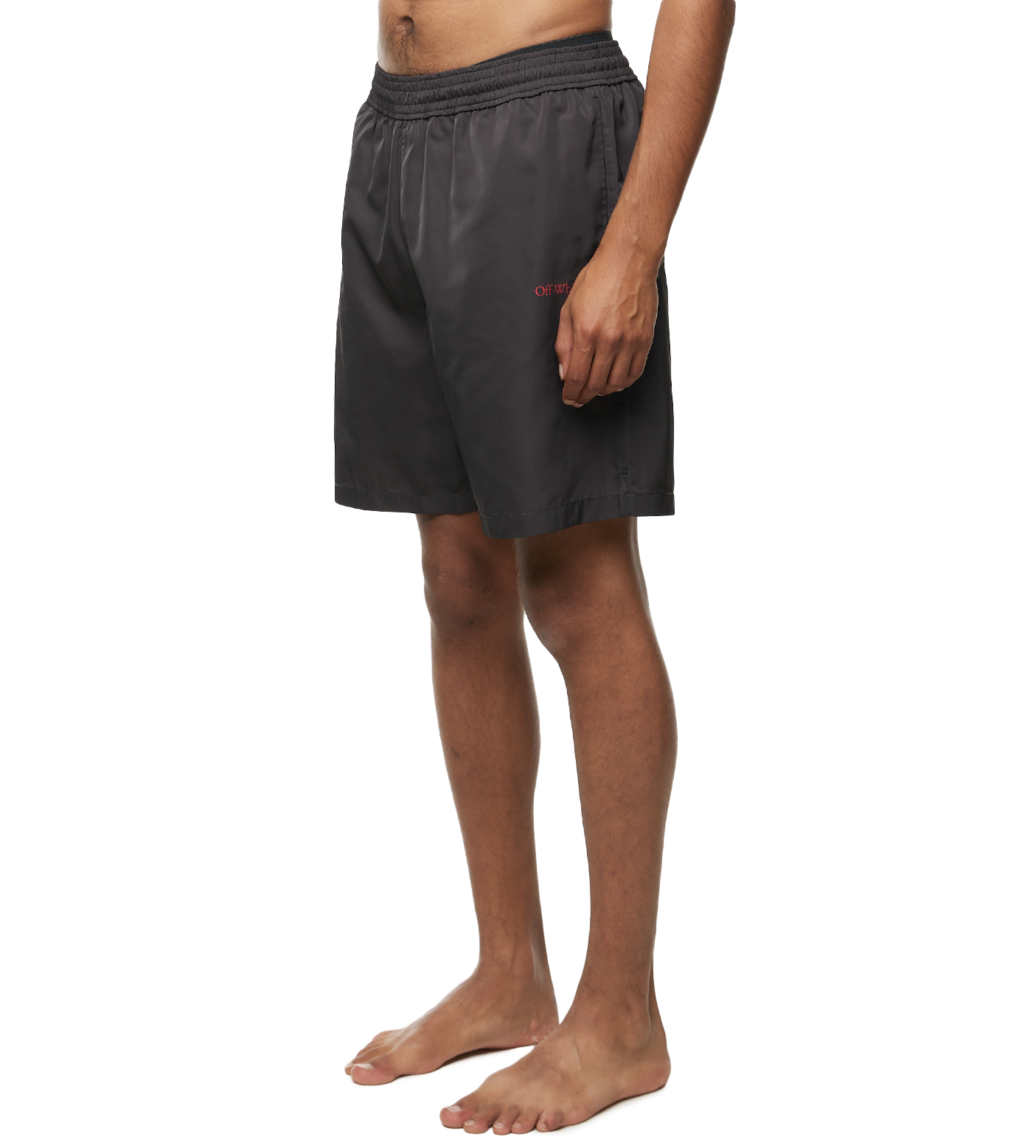 Diag-print Swim Shorts Black