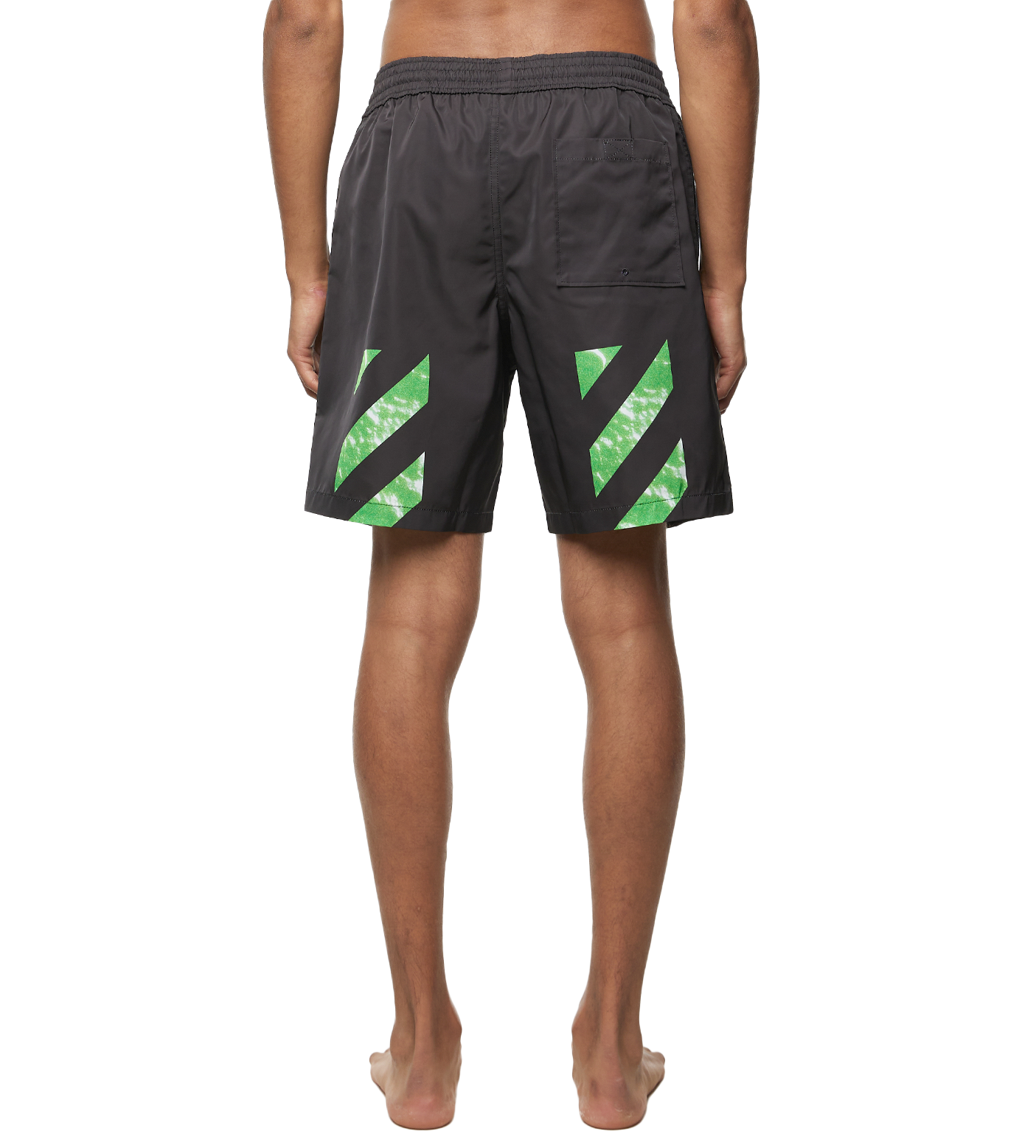 Diag-print Swim Shorts Black