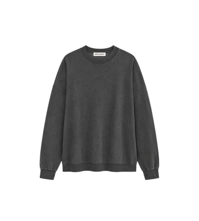 Slack Sweatshirt Washed Black Rogue Loopback