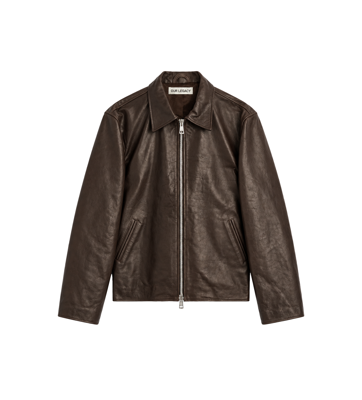 Leather Mini Jacket Brown