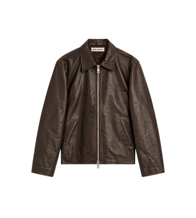 Leather Mini Jacket Brown