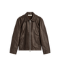 Leather Mini Jacket Brown