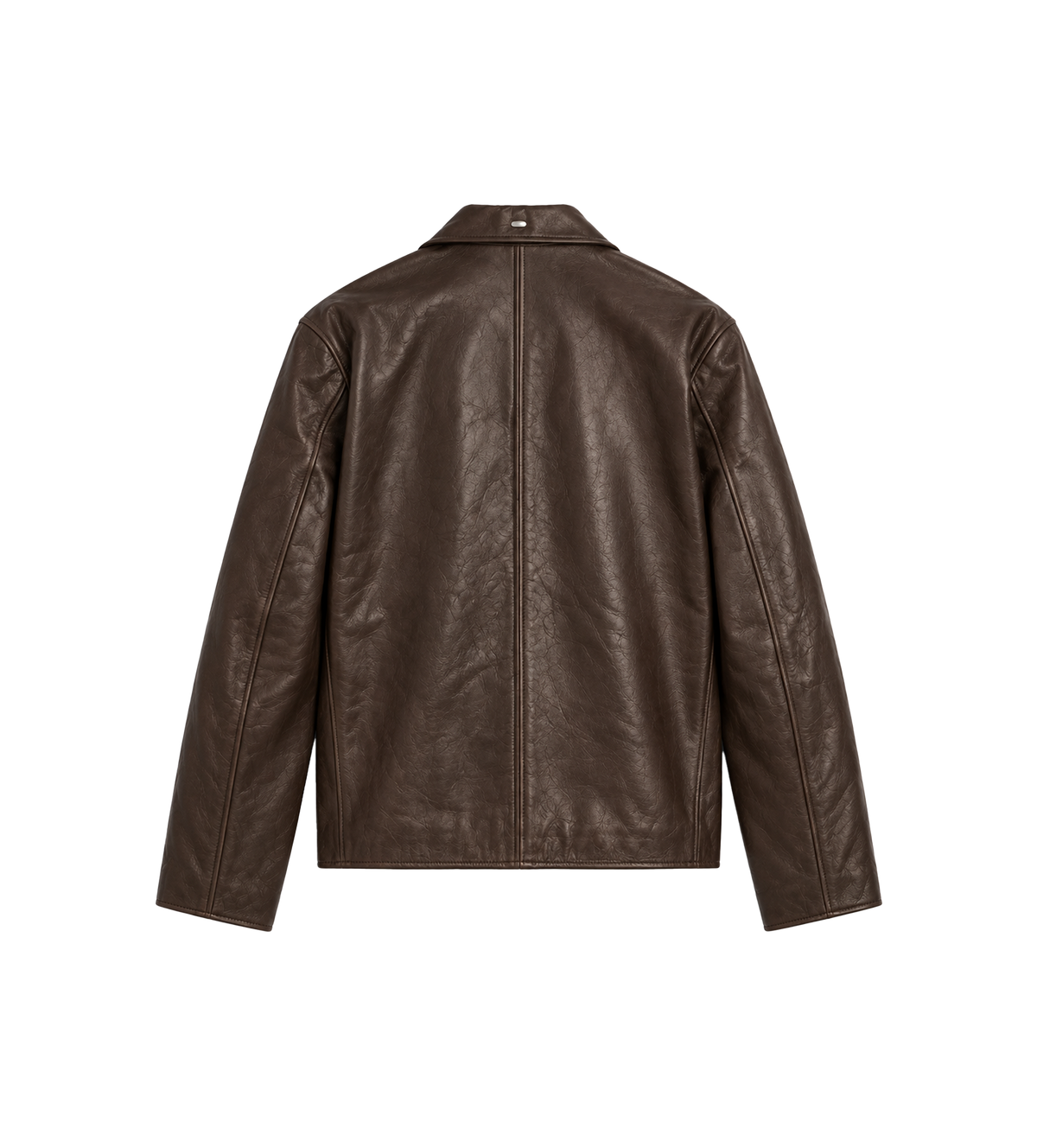 Leather Mini Jacket Brown