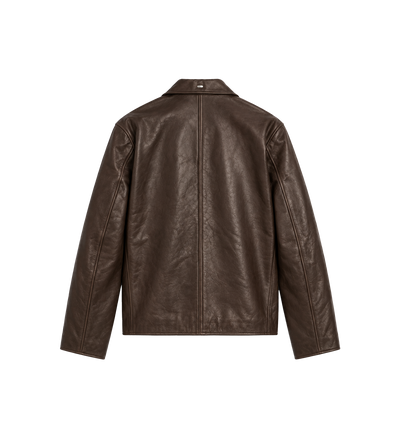 Leather Mini Jacket Brown