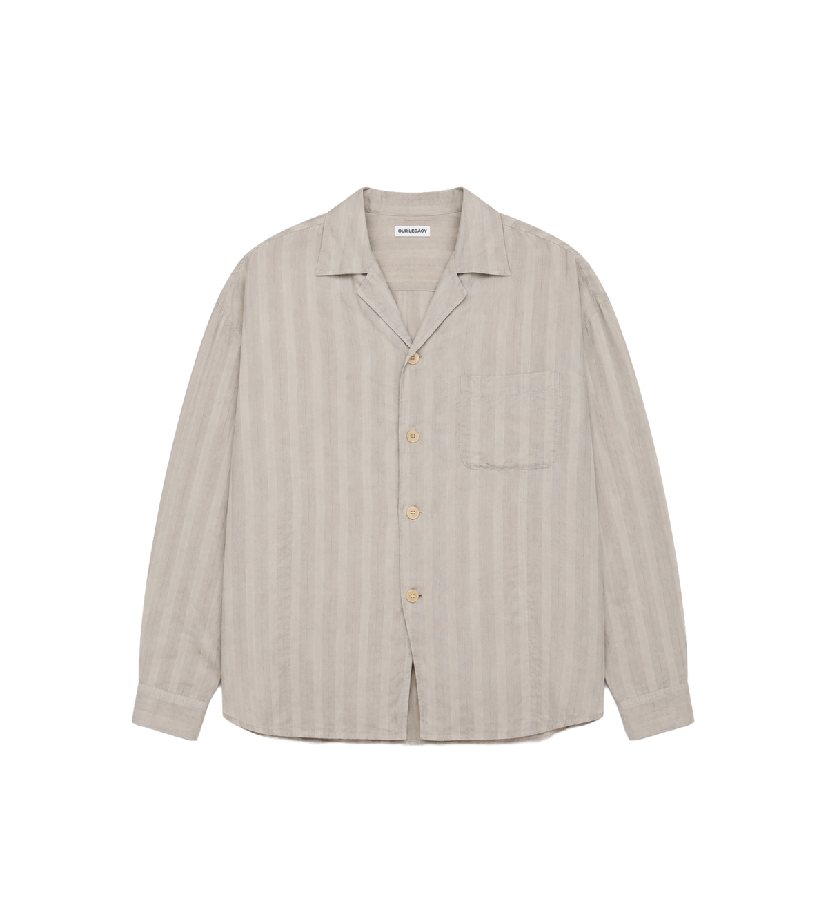 Private Shirt Quiet Greige Stripe Mist Weave