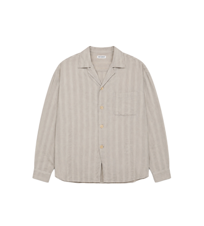 Private Shirt Quiet Greige Stripe Mist Weave
