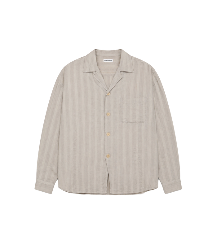  Private Shirt Quiet Greige Grijze Strepen