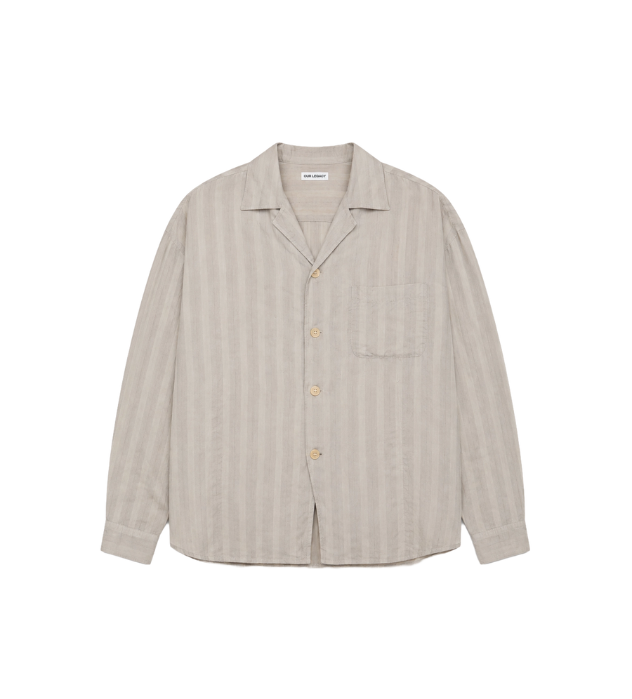  Private Shirt Quiet Greige Grijze Strepen