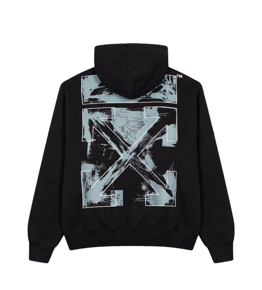 Off White Paint Arrow Skate Hoodie in Black