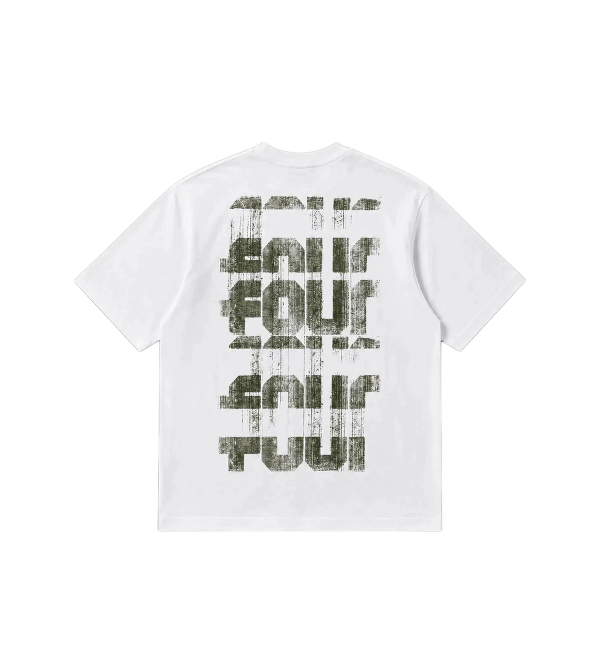 Painted Logo Boxy T-shirt White/ Olive