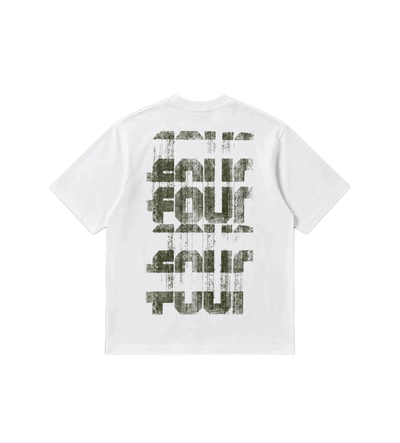 Painted Logo Boxy T-shirt White/ Olive