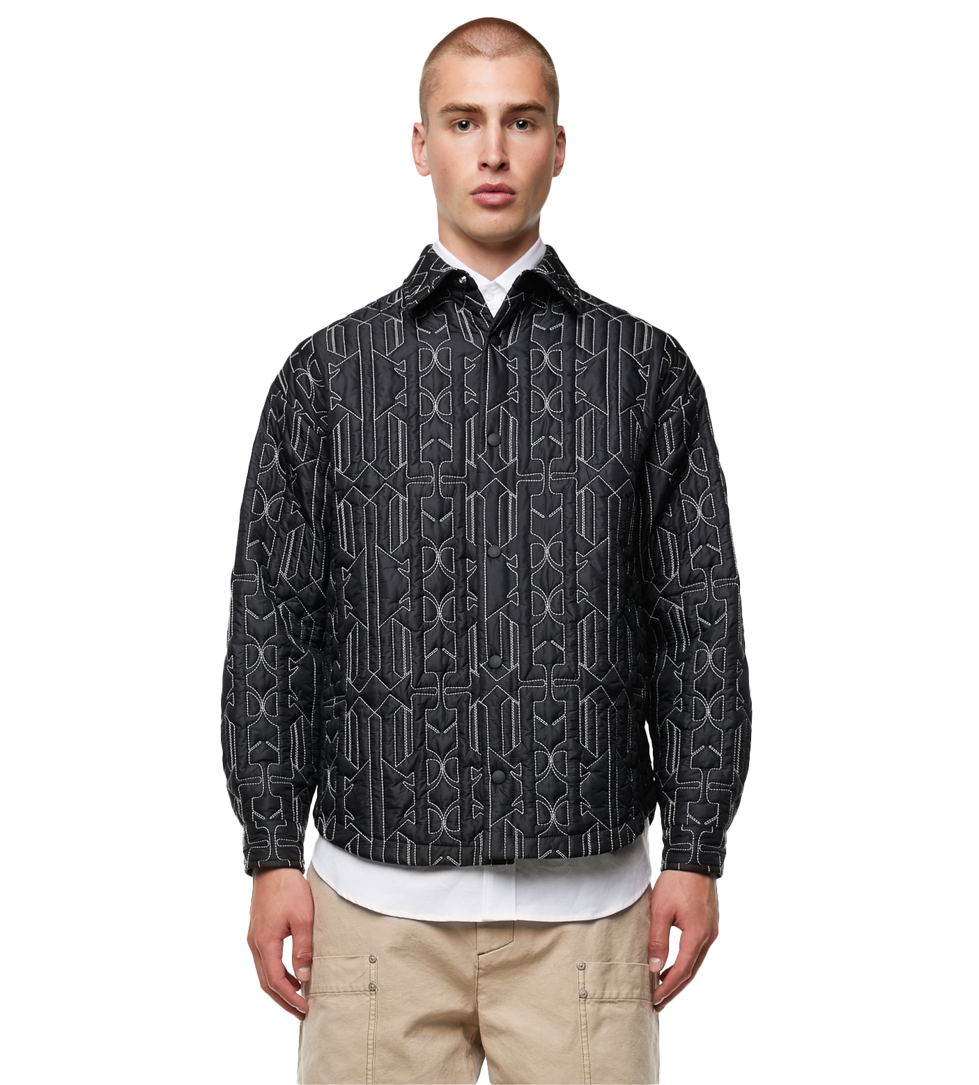 All-over Monogram Quilted Overshirt Anthracite