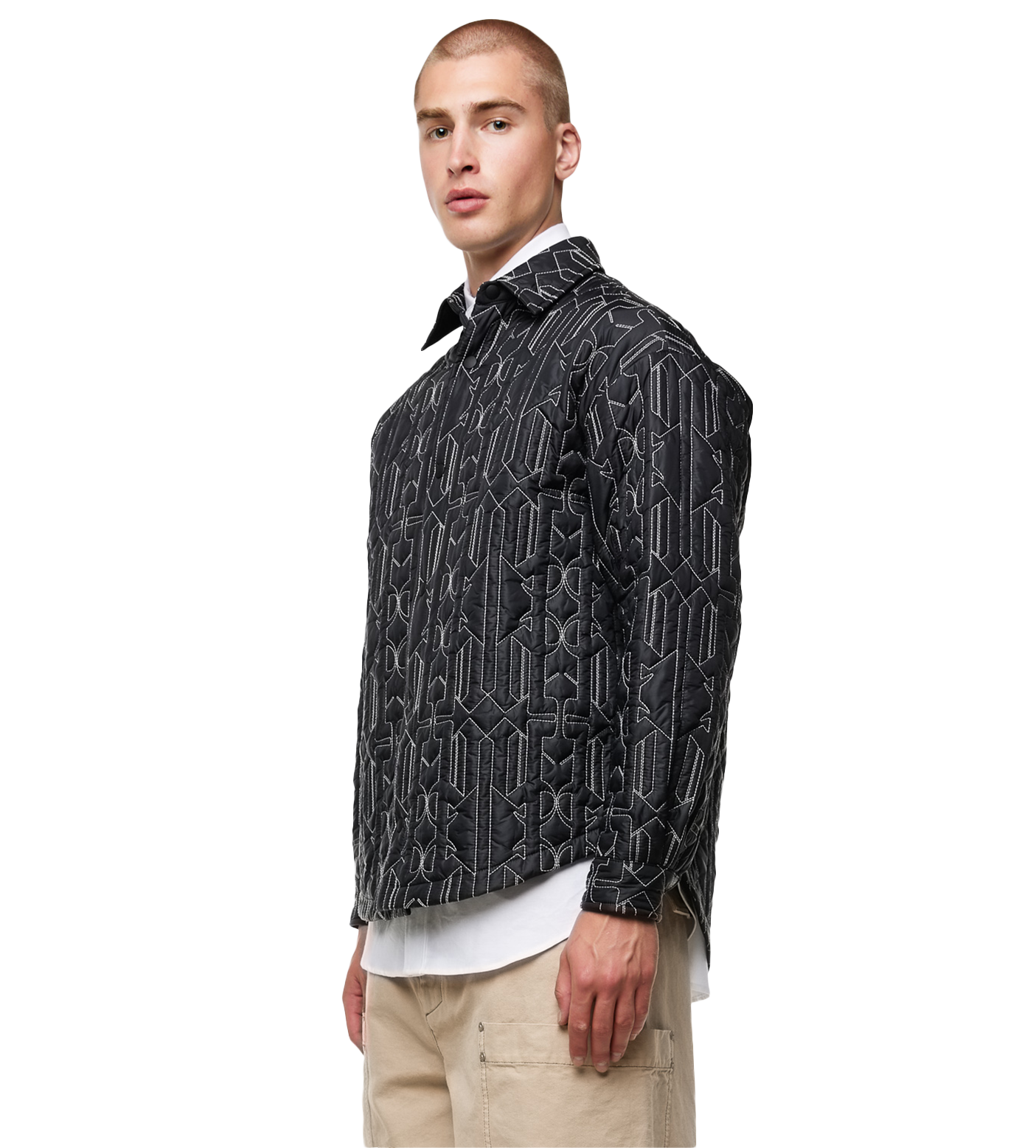 All-over Monogram Quilted Overshirt Anthracite