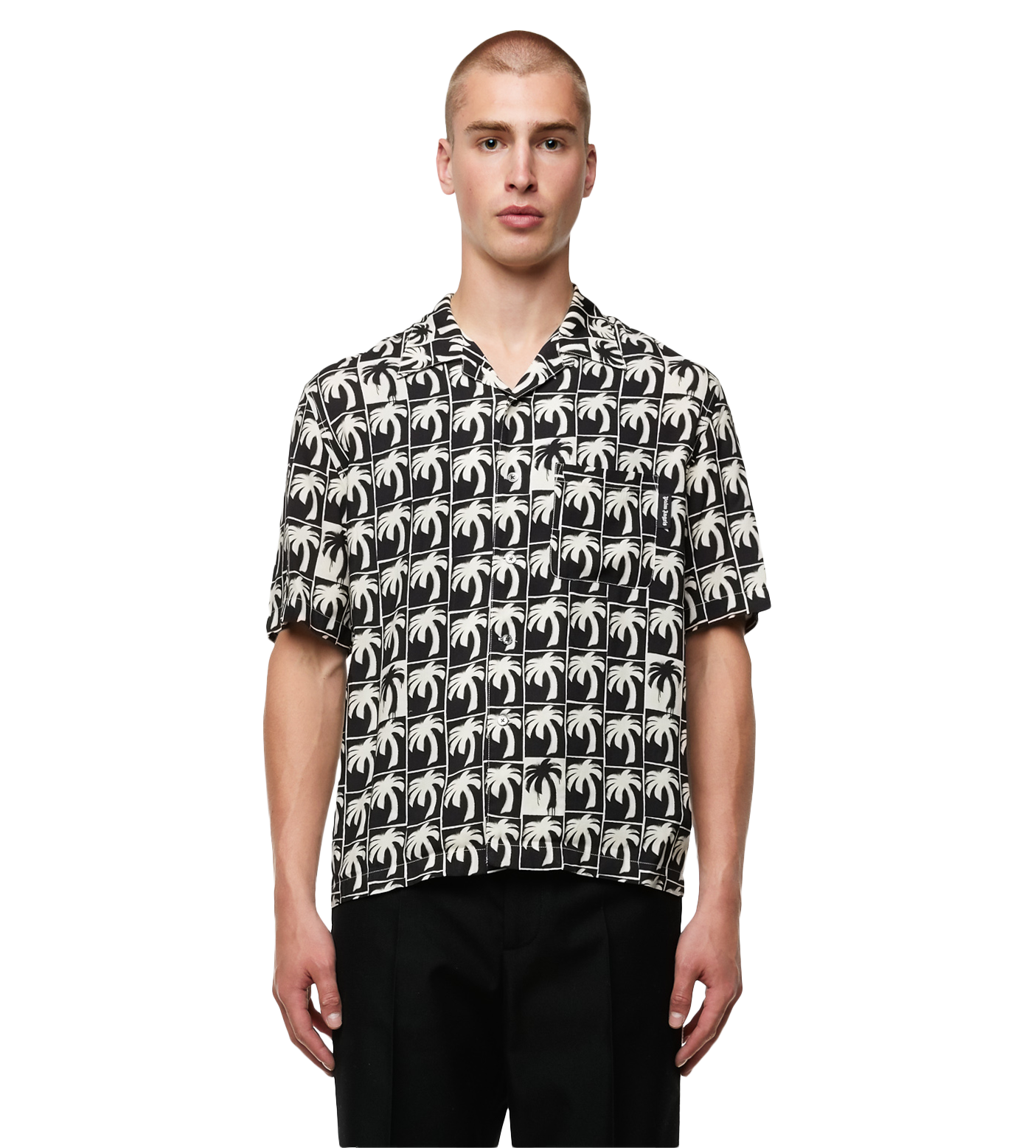 Dripping Palms Bowling Shirt Black